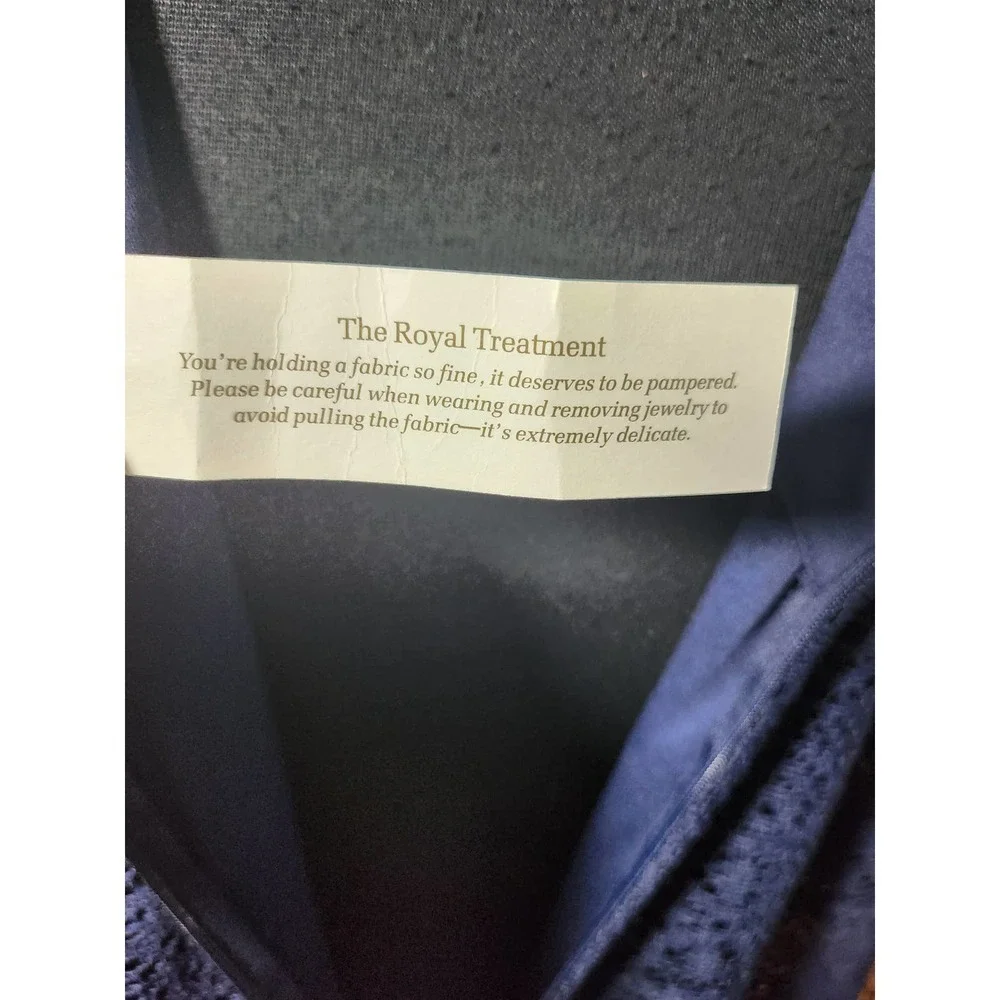 CHICO'S Short Lace Dress Midnight Navy Blue Shift sz 0 / S - Picture 7 of 10